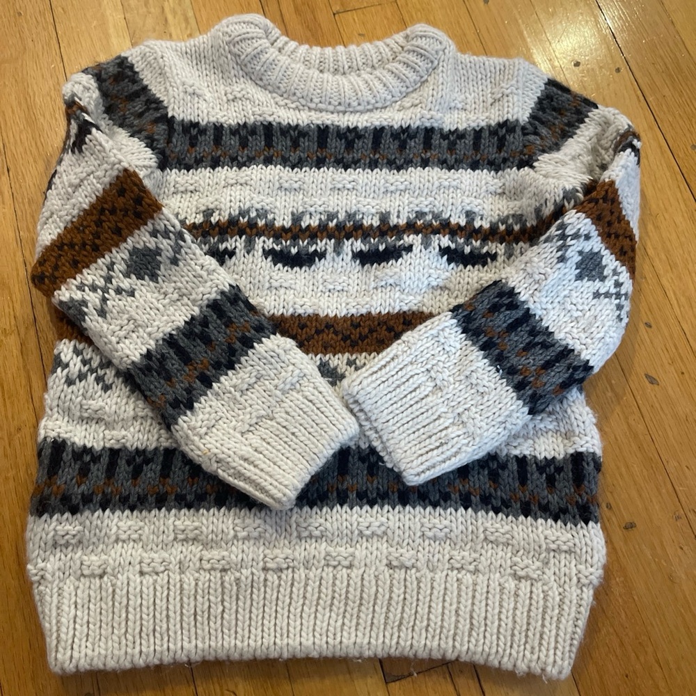 Zara Fair Isle Knit Sweater Boys 9 Preppy Washable Wool